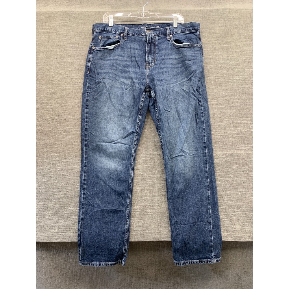 Old Navy Built In Flex Slim Fit Jeans Mens 38x30 Blue Denim Cotton Straight Leg